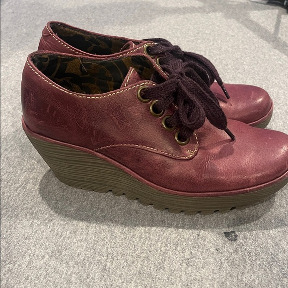 Fly London wedge lace up shoes. - Picture 2 of 9